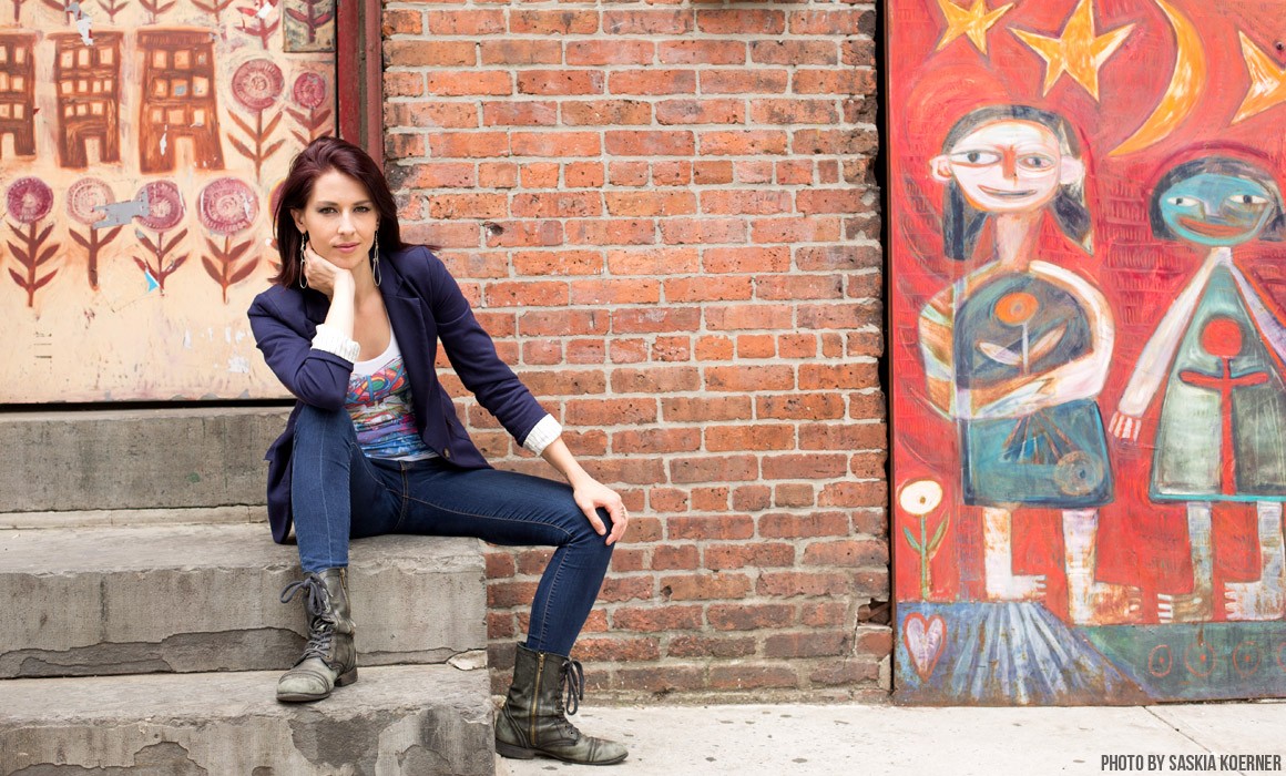 Millennial Magazine - Abby Martin sits on steps in NYC - Saskia Koerner Pho...