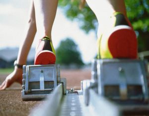 runner in the blocks
