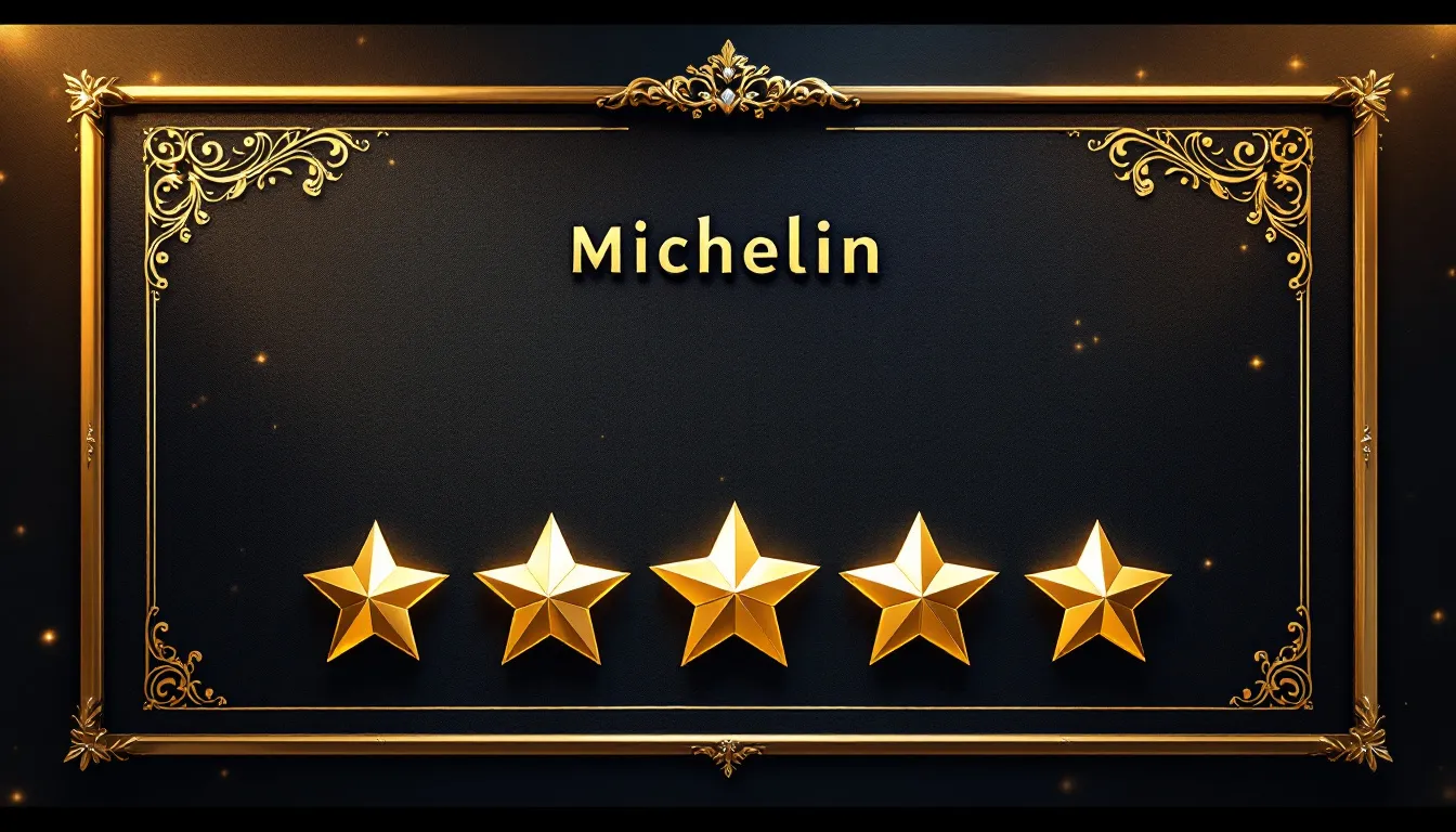 A Michelin star rating display showcasing the prestigious Michelin Guide.