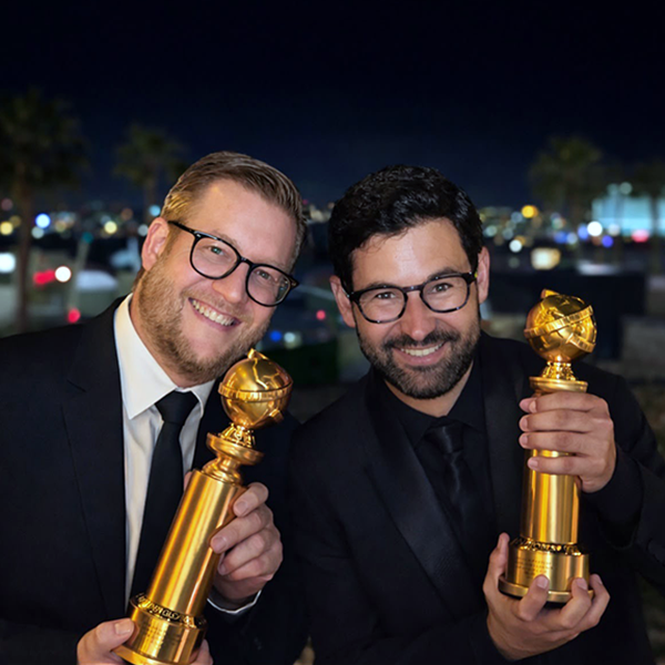 Sol Bondy and business partner Fred Burle at a Golden Globes afterparty in Los Angeles
