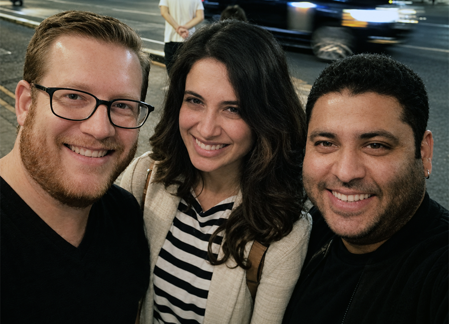 Sol Bondy with actress Sarah-Jane Dias and producer Gaurav Dhingra at Cannes in 2016